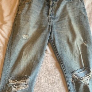 Carly Jean Los Angeles Topanga jeans light blue distressed hard denim